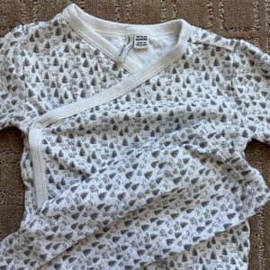 Janie & Jack Bodysuit Pant Set Unisex Baby 18-24 Months White Gray Forest Bears